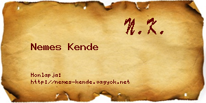 Nemes Kende névjegykártya