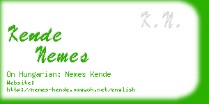 kende nemes business card